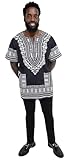 Dupsie's African Dashiki Shirt (Black and White, 6X-Large)