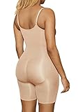 SHAPERX Shapewear for Women Tummy Control Bodysuit Mid Thigh Butt Lifter Body Shaper Shorts，SZ5218-2-Beige-S/M