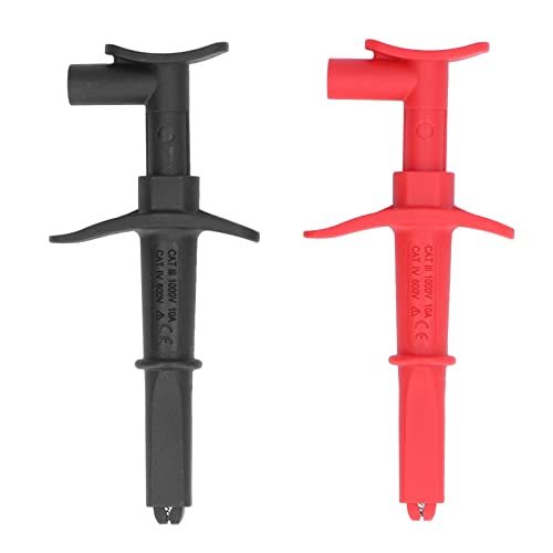 Miskall Test Hook Clip, 1 Pair Test Hook Clip Crocodile Clamp Red Black Accessory Set Kit for Testing Electronic Components