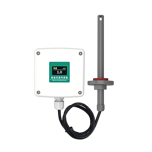 WOWCLEDED Pipeline Wind Speed Sensor Transmitter Anemometer Duct Type Anemometer 4-20mA Anemometer for Environmental Protection(0-5v Output,0-25m per s)