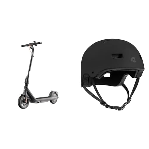 Segway Ninebot E2 Pro Electric Kick Scooter - Effortless Commutes w/t 15.5 mph Max Speed & Retrospec Dakota Bicycle/Skateboard Helmet for Adults - Commuter, Bike, Skate, Scooter