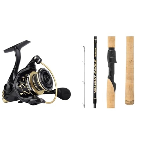KastKing Valiant Eagle Spinning Reels, Size 4000 & KastKing Valiant Eagle Passage Spinning Rods,7'6"-MH-4pcs