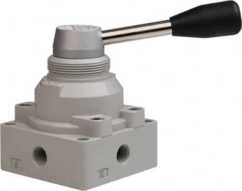 PRO SOURCE Rotary Lever Air Control Valve: 4-way, 2-Position, 1/4" NPT
