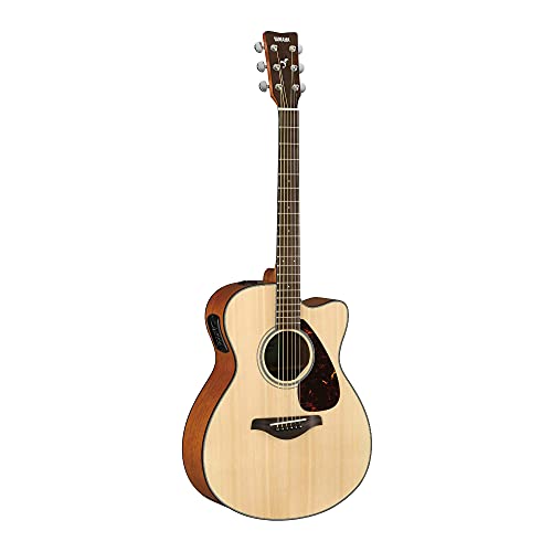 Yamaha FSX800C Small Body Solid Top Cutaway Acoustic-Electric Guitar, Natural