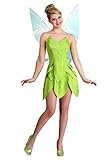 Women's Fairytale Tink Costume Adult Fairy Dress with Wings Medium