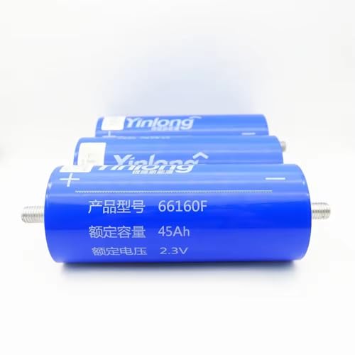 12pcs Grade A Cylindrical 2.3V Rechargeable Cell Battery lto Battery for Car Audio and Energy System Yinlong 66160 LTO 45Ah