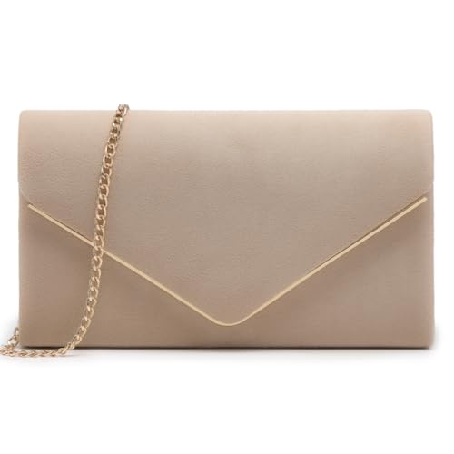 Dasein Women Faux Suede Evening Clutch Bags Formal Party Clutches Wedding Purses Cocktail Prom Clutches