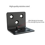 Black Stainless Steel Shelf Bracket,Joint Right Angle Bracket,L Shape Heavy Duty Metal Corner Brace Shelf Supporter for Wood Aufuga (16, 1.5x1.2x1.2inch)