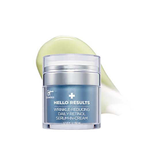 IT Cosmetics Hello Results Anti-Aging Retinol Serum-Cream - Firming Face Cream with Niacinamide & Vitamins B5 & E - 1.7 fl oz
