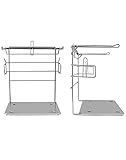 QWORK Plastic Grocery Bag Holder, 2 Pack Iron-plated Chrome Shopping Bag Stand, Chrome T Shirt Bag Rack, Fits 11½”W x 6”D x 21”H Bag, for Restaurant, Business, Office, Home, Kitchen, Garage