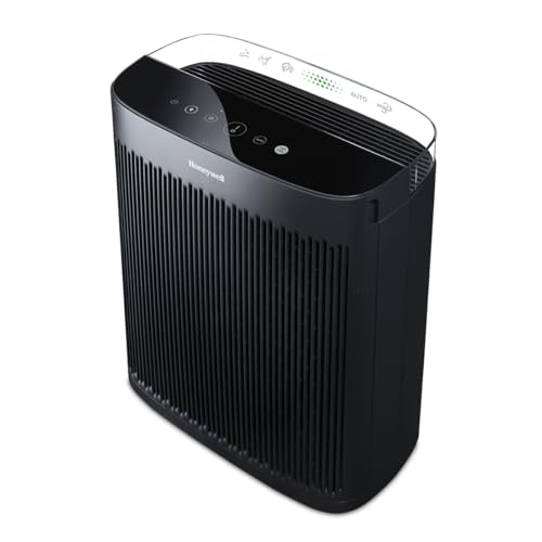 Honeywell HEPA Air Purifier for Home, 2423 Ft² Rooms in 1 hour, Air Quality Monitor, Auto Mode, Reduces Allergens, Dust, Pollen, Pet Dander, Odors, All Smoke Types, Black, HPA5300B