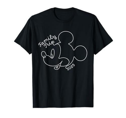 Disney Mickey Mouse Line Drawing Family Trip Vacation 2025 T-Shirt