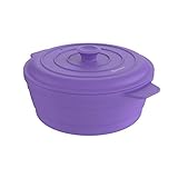 Bakerpan Silicone Microwave Steamer for Vegetables, Air Fryer Pot with Lid, Collapsible Silicone Steamer for Cooking, 64 Fl oz Capacity