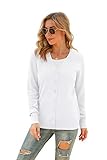 VIISHOW Women's V-Neck Button Down Knitwear Long Sleeve Soft Basic Knit Cardigan Sweater, Pure White, Medium