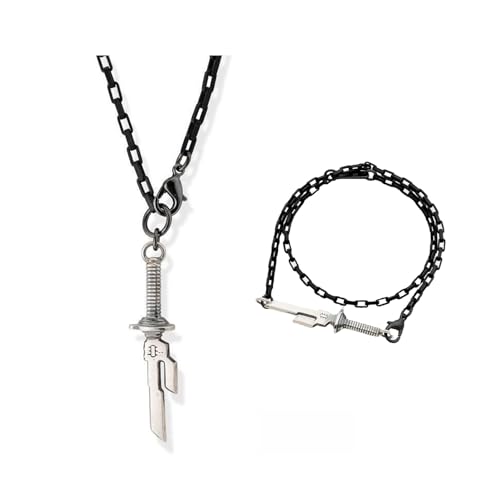 XTMNF Fushiguro Toji Prop Necklace Anime Cosplay Weapon Keychain Pendant Bracelet (necklace+bracelet)