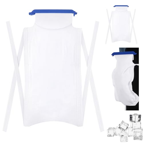 Syhood Disposable Large Ice Packs for Injuries 7 x 14 Inch Reusable Refillable Ice Bags with Clamp Closure with Soft Outer Covering and Leak Resistant Inner Layer for Pain Relief(6 Pcs)