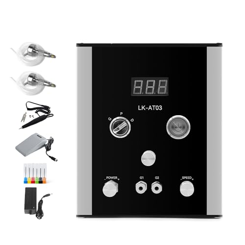 Lakimi Air-Free Pneumatic Engraving Machine - Dual-Head Pneumatic Impact Engraver for Jewelry and Metal Crafting, Jewelry Making Engraving Machines & Tools AT03