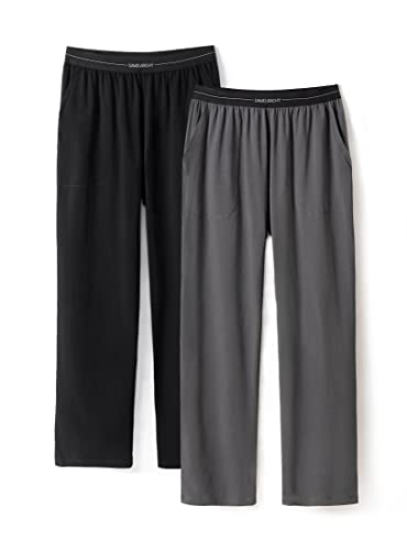 DAVID ARCHY Men's Pajama Pants Cotton Comfy Lounge Pants, Lightweight Pajama Bottoms with Pockets Sleepwear PJ Pants, 2 Pack