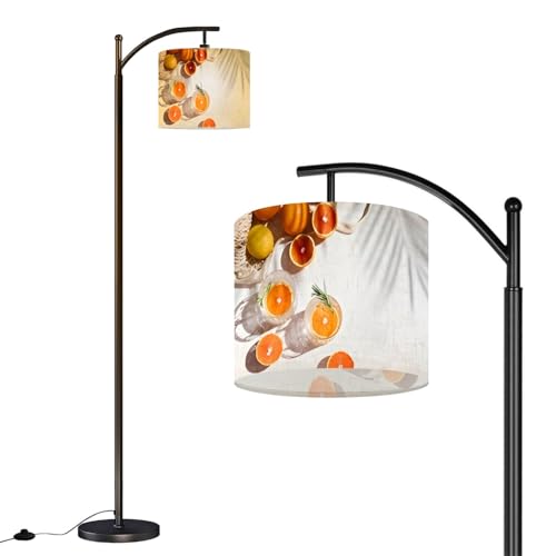 Summer orange cocktails fresh citrus fruits Hard seltzer lemonade Arc Floor Lamp with Remote Tall Standing Light Working with Adjust Head Dimmable LED Bulb Reading Light for Living Room Office