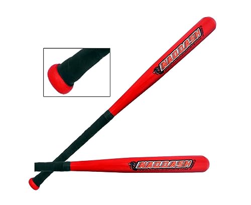 31.50 Inch Self Defense Baseball Bat Red Barrel & Black Grip Beech Wood/Poplar Wood/Solidwood for Youth & Adult 18 oz & Barrel 2.25 Inches/only for Self Defense & Home Defense by Naqqash Sports