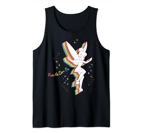 Disney Peter Pan Tinker Bell Rainbow Free As Can Be Tank Top