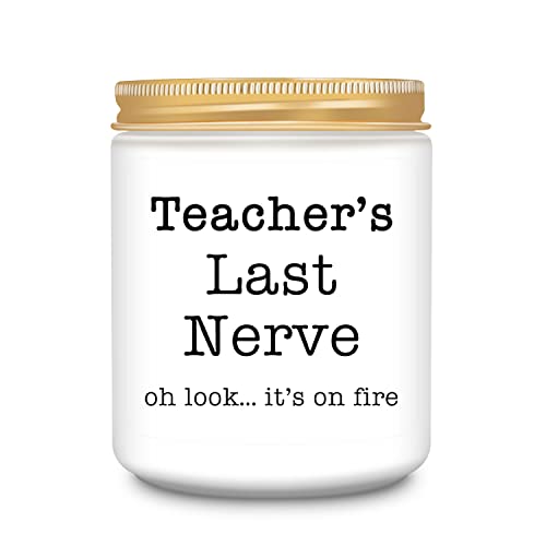 Homsolver Teacher Appreciation Gifts for Women, Christmas Birthday Valentines Retirement Thanksgiving Teachers' Day Graduation Season, Teacher’s Last Nerve Scented Candles