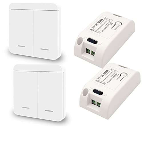 433Mhz wireless Wall Switch rf 86 wall panel transmitter Safety Switch and AC 110V 220V relay interruptor for Light Lamp(2gang 2Switchs)