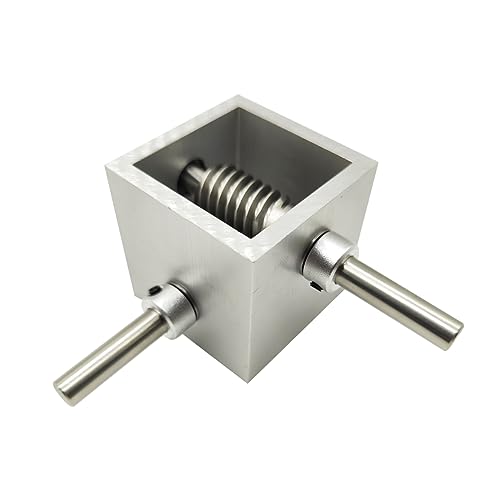PGFUN 5:1 Right Angle Worm Gearbox 90° Angle Drive Steering Gear Reducer 20T Reduction Gearbox Simple Mechanical DIY Module with 8 mm Shaft