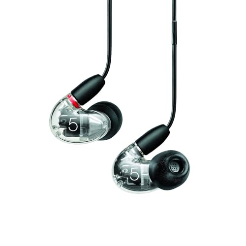 Shure AONIC 5 Wired Sound Isolating Earbuds, High Definition Sound + Natural Bass, Three Drivers, Secure In-Ear Fit, Detachable Cable, Durable Quality, Compatible with Apple & Android Devices - Clear