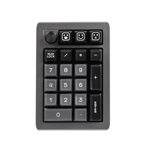 EPOMAKER EK21 VIA Gasket Number Pad, Bluetooth 5.0/2.4ghz/Wired Hot Swappable Numpad, with Poron Foam, Aluminum Alloy Knob, 1000mAh Battery, Programmable (Black, Wisteria Linear Switch)