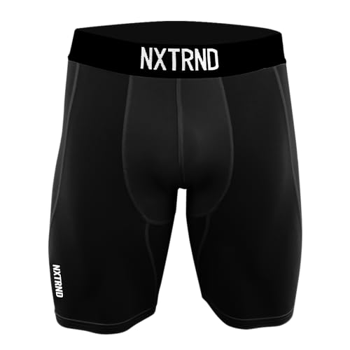 Nxtrnd Core Men's Compression Shorts, Performance Tights, Sportswear for Football (Black, Small)