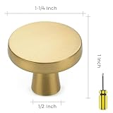 Ravinte 30 Pack Solid Knobs Kitchen Cabinet Knobs Round Knobs Dresser Drawer Knobs Gold Cabinet Hardware Round Cabinet Door Knobs Drawer Knobs Brushed Brass Drawer Pulls