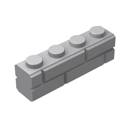 300 Pcs Light Gray 1x4 Masonry Profile Bricks, Classic Light Gray Building Wall Bricks Blocks Bulk, Compatible with Lego Parts and Pieces 1x4 Wall Brick (Color: Light Gray)