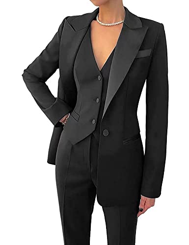 Black Work Pant Suit for Women Business Office Lady Suits Sets 14