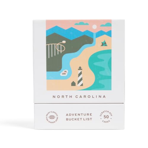 Reach International Outfitters North Carolina Adventure Bucket List: 50 Scratch-Off Cards for Outdoor Activities, Tourist Attractions, and Road Trips - Perfect Travel Gift and Guide for Exploring