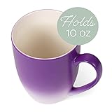 Elanze Designs Purple White Two Toned Ombre Matte 12 ounce Ceramic Stoneware Coffee Cup Mugs Set of 4