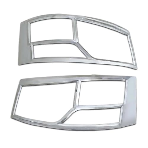 Head Lamp Cover Trim Compatible with Foton View CS2 C2 G7 2015 2016 2017 2018 2019 2020 2021 2022 Chrome Silver Decoration Cars Accessories