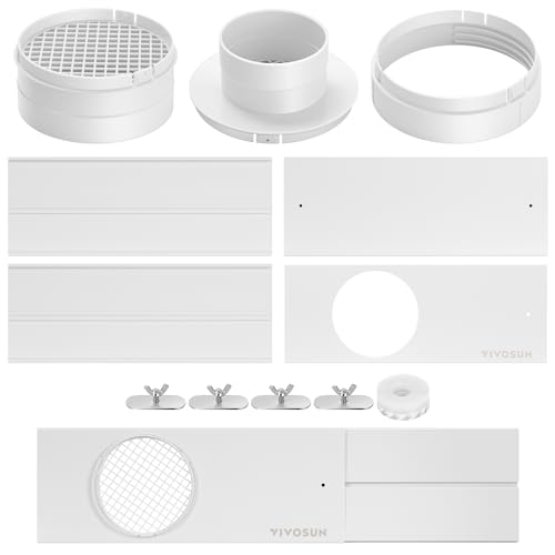 VIVOSUN Window Vent Kit, Portable AC Window Seal Kit, Fit with 4”/6” Ducting & 5.9” Hose for Sliding Window, Adjustable AC Vent Kit for Duct Fans, Air Conditioner, Dryer