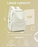 UPPACK Aesthetic White Backpack - Lightweight Gym & Casual Daypack for Women & Men - Laptop & College Backpack