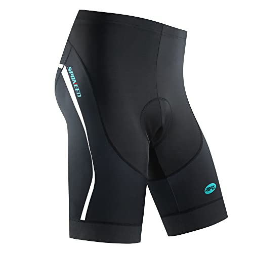 Cycle Shorts for Man Padded Bicycle Gear Underwear Cyclist Half Pants Bike Wear for Cycling US L White Blue