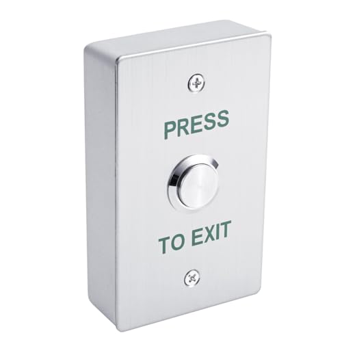 Push to Exit Button for Door Access Control Waterproof Stainless Steel Shell with Back Mounted Box 4 Contact Output