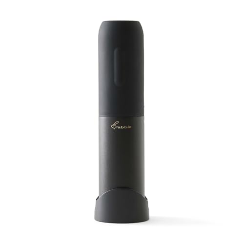 Rabbit Compact Electric Corkscrew Wine Bottle Opener, Black, 10.75 Inch