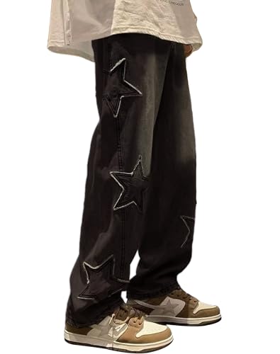 Kisswow Star Jeans Y2k Cargo Pants Women High Waist Cyber Y2k Star Pants Aesthetic Cute Jeans for Teens Trendy Clothes for Teen Girls