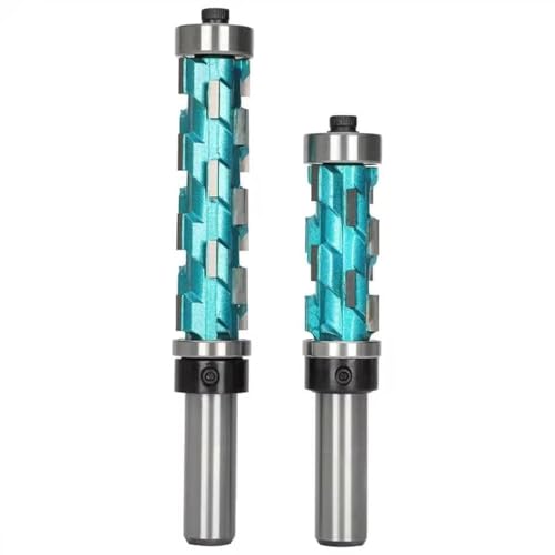 2PCS Flush Trim Router Bit 1/2 Shank for Woodworking Leveling Trimming, Double Bearing Spiral Trimmer 1.75" &2.56 " Cutting Length, Spiral Flush Trim Router Bit 1/2 Shank for Wood/MDF/Plywood