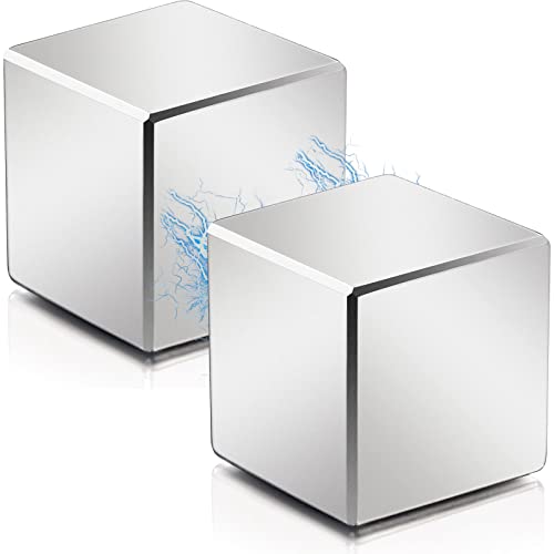 MIKEDE Square Neodymium Magnets, 2 Pack Cube Strong Rare Earth Heavy Duty for Crafts, DIY, Office, Science Project