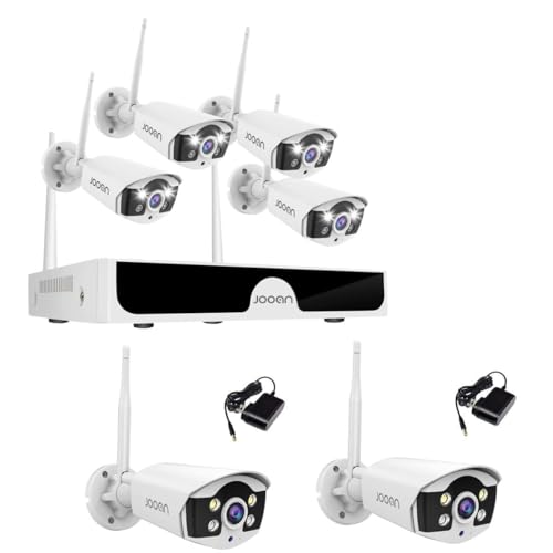 JOOAN 10CH NVR kit with 6 Cameras HD3MP H.265+System(4Cameras kit +2pcs Original add-on Cameras)-No HDD