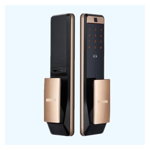Compatible for Samsung Smart Digital Fingerprint Lock SHP-P72 Home Automatic Push Pull Handle Anti-Theft Door Electronic Password Doorlock(Golden Push)