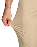 SERAMY Men's Golf Dress Pants 30" Inseam Stretch Skinny Tapered Lightweight Breathable Chino Trousers with Pockets for Casual Work Light Khaki 34