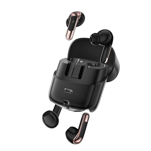 LICAEVEY Two Pairs of Dual Touch Cordless Audio Earphones, LED Display Couple Earbuds, Bluetooth 5.4 Deep Bass Sound in Ear Earphones, for Couples Two Person (Black)