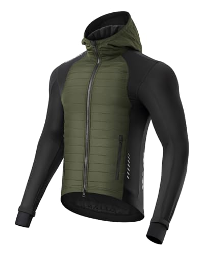 ROCKBROS Cycling Jackets for Men Winter Bike Jackets Windproof Thermal Jacket for Men Cold Weather Cycling Running Hiking